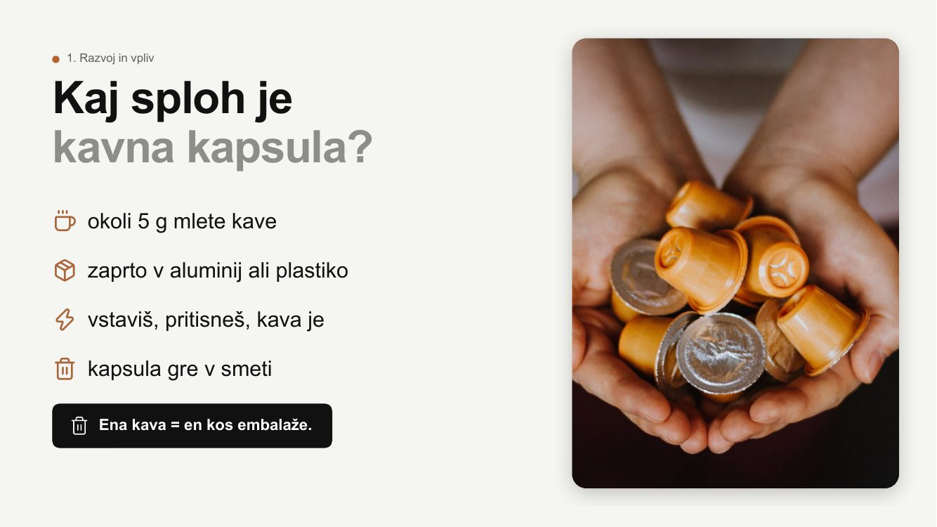Slajd 3: Kaj sploh je kavna kapsula?